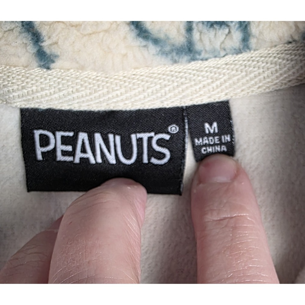 Women's Peanuts Snoopy Sherpa Fleece Pullover Quarter Zip MEDIUM Warm Winter - Picture 4 of 8